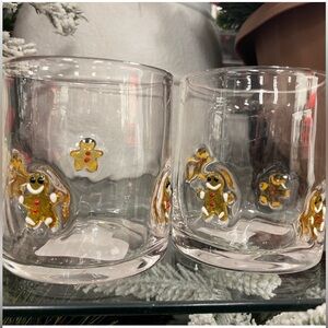 Gingerbread lampwork glasses-set of 2-new in box!